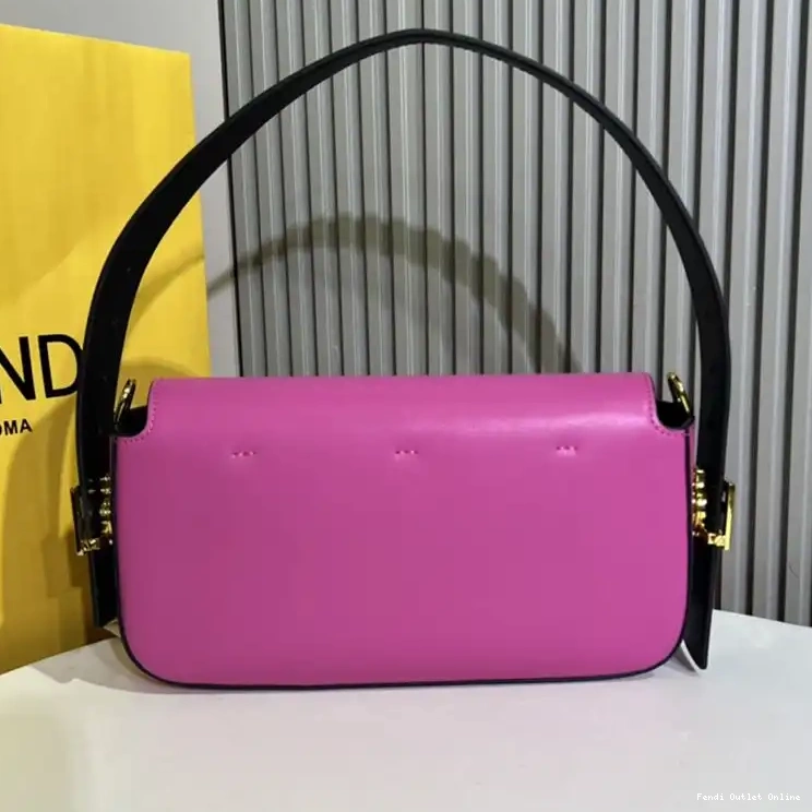Affordable Nappa Twist In Bag Leather Fendi Baguette Medium Rose 0509